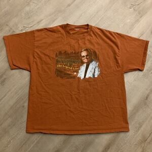 Vintage George Jones The Legend Lives T-Shirt Men's 2XL XXL Concert Tour Orange